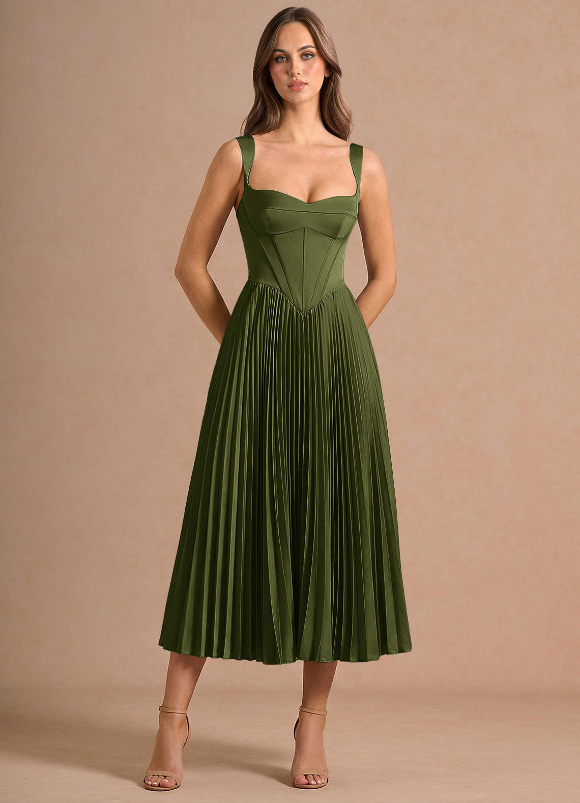 Avenelle Olive Mid Dress