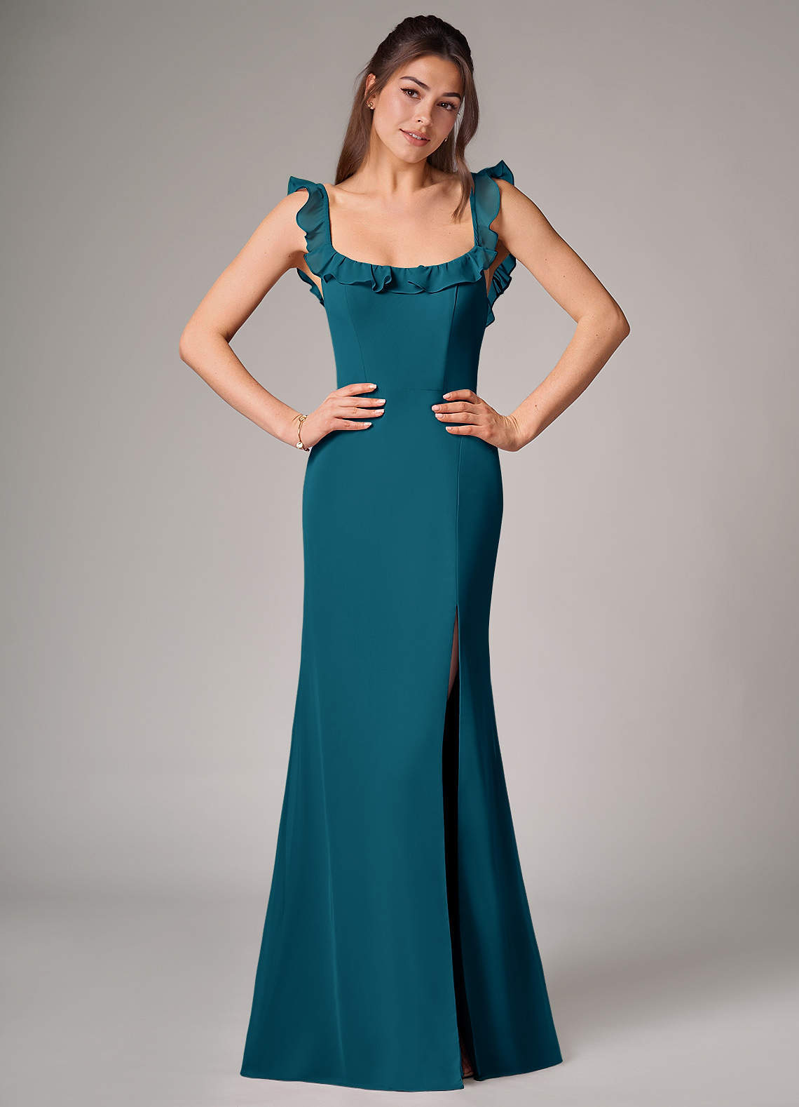 elyessen Callie Sky Blue Mermaid Side Slit Chiffon Convertible Dress 3