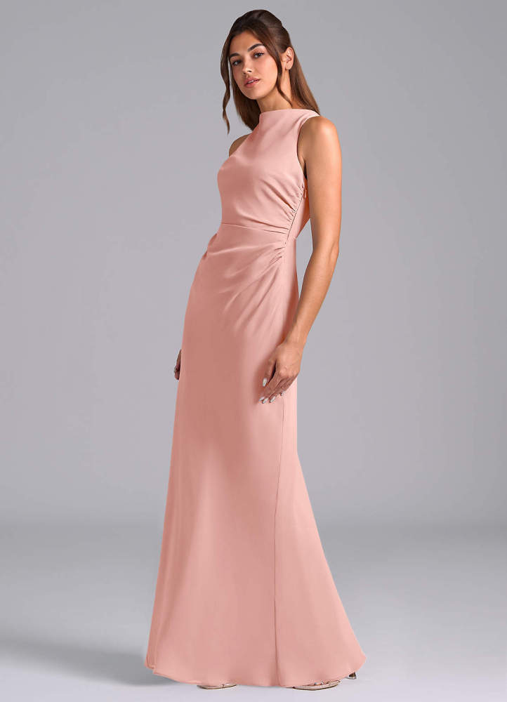 elyessen Evadne Sky Blue Sheath Pleated Chiffon Dress 4