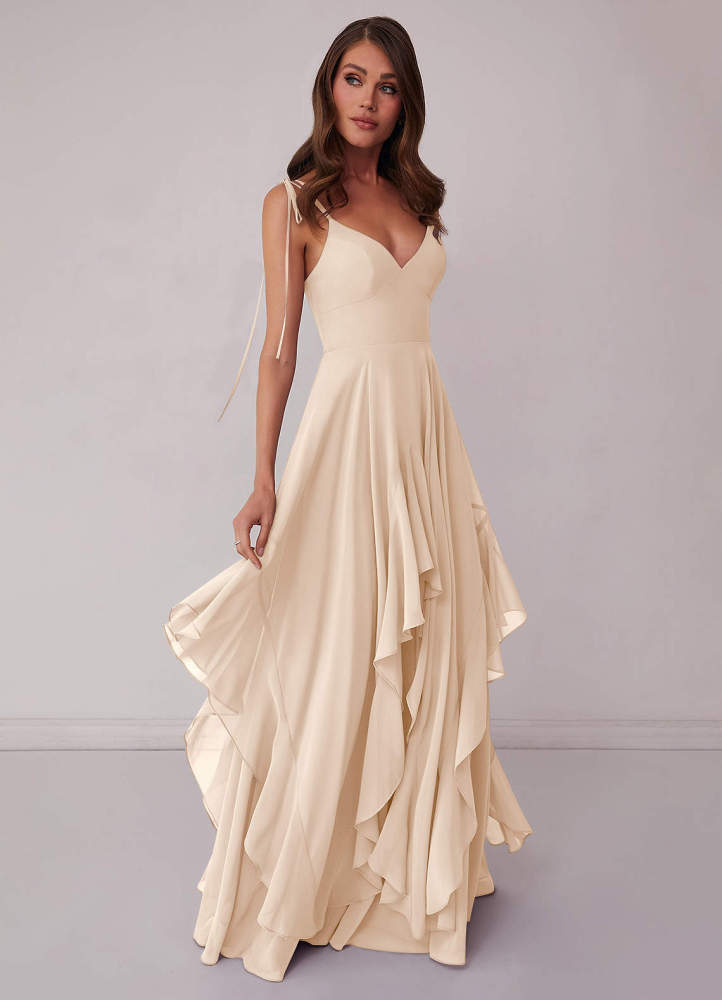 Agave A-Line Bow Chiffon Dress Moss Green 5