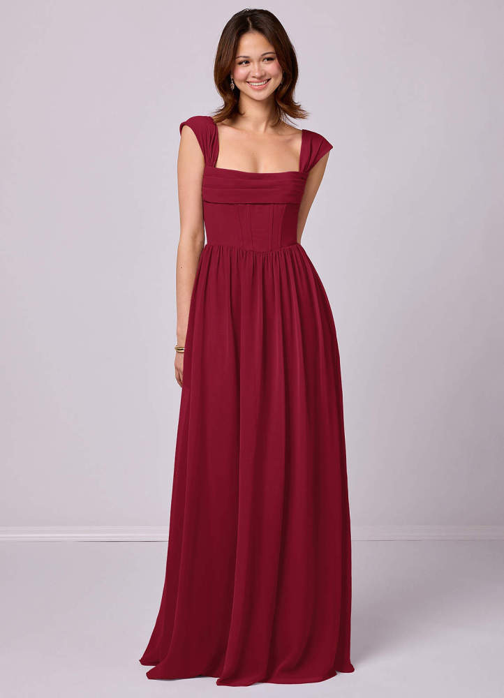 Sky Blue A-Line Corset Chiffon Dress Sky Blue 5