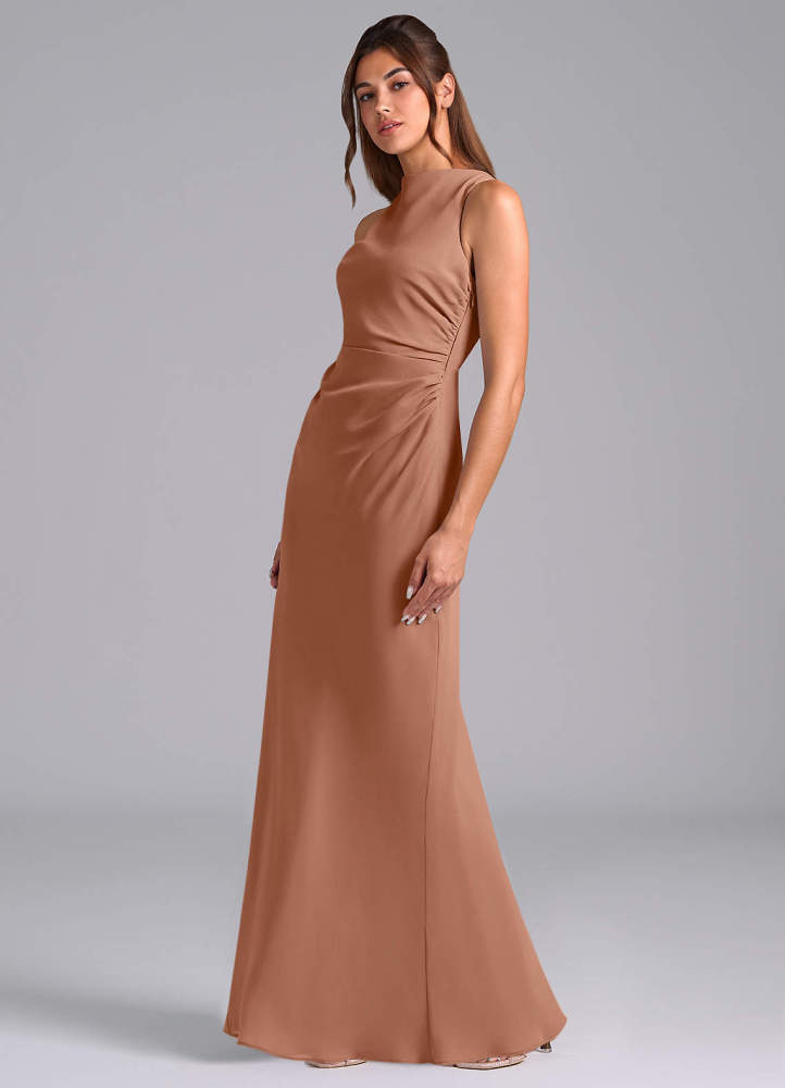 elyessen Evadne Sky Blue Sheath Pleated Chiffon Dress 7