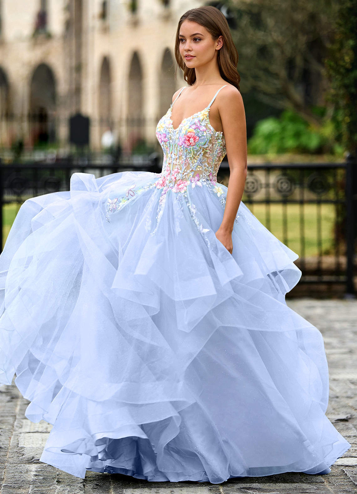 Goartrume Pink Mermaid Tulle Prom Dress