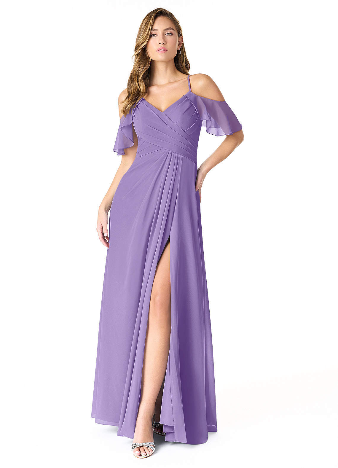 elyessen Dakota Dusty Sage A-Line V-Neck Pleated Chiffon Dress 4