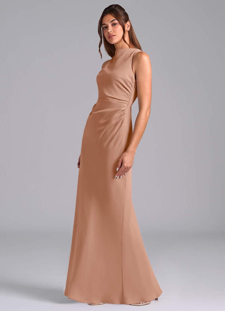 elyessen Evadne Sky Blue Sheath Pleated Chiffon Dress 8