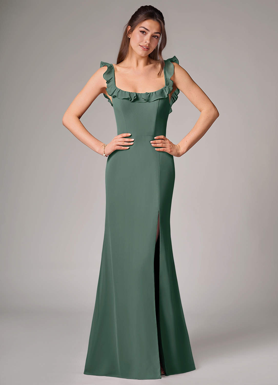 elyessen Callie Sky Blue Mermaid Side Slit Chiffon Convertible Dress 1