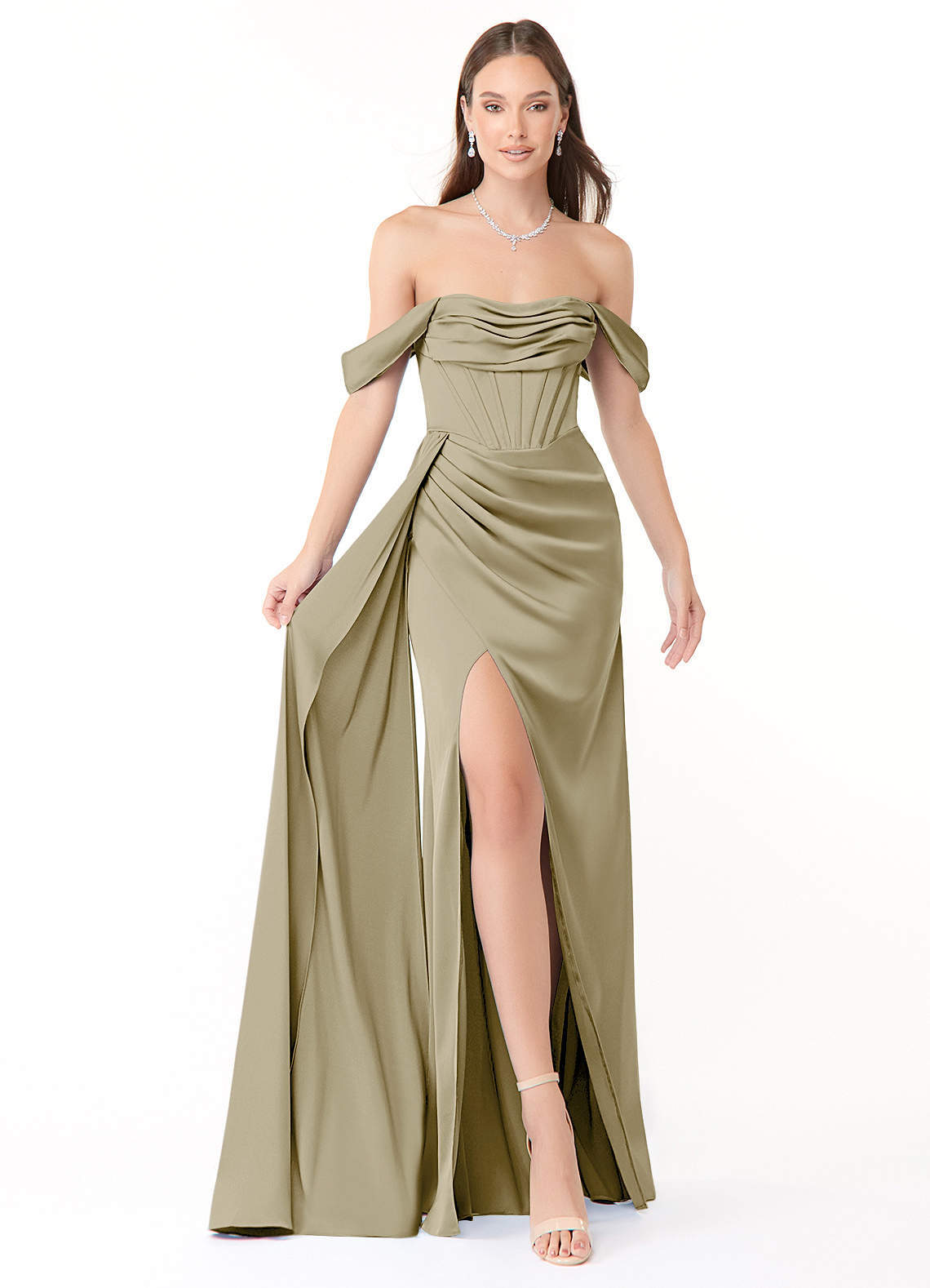 elyessen Amyra Black Mermaid Off the Shoulder Stretch Satin Convertible Dress 1