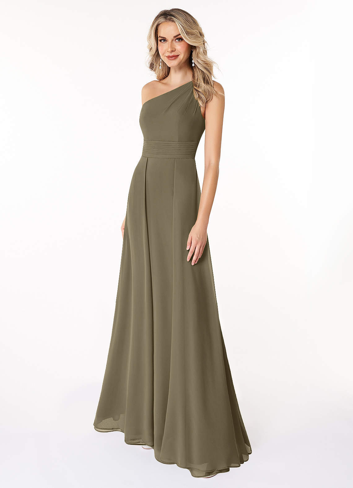elyessen Dallas Black A-Line One Shoulder Chiffon Dress 2