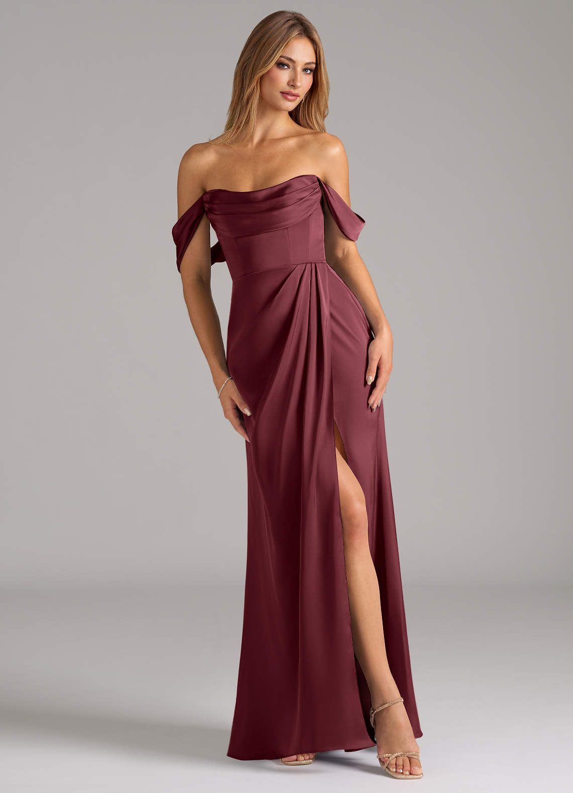 elyessen Johana Black Mermaid Off the Shoulder Stretch Satin Convertible Dress 6