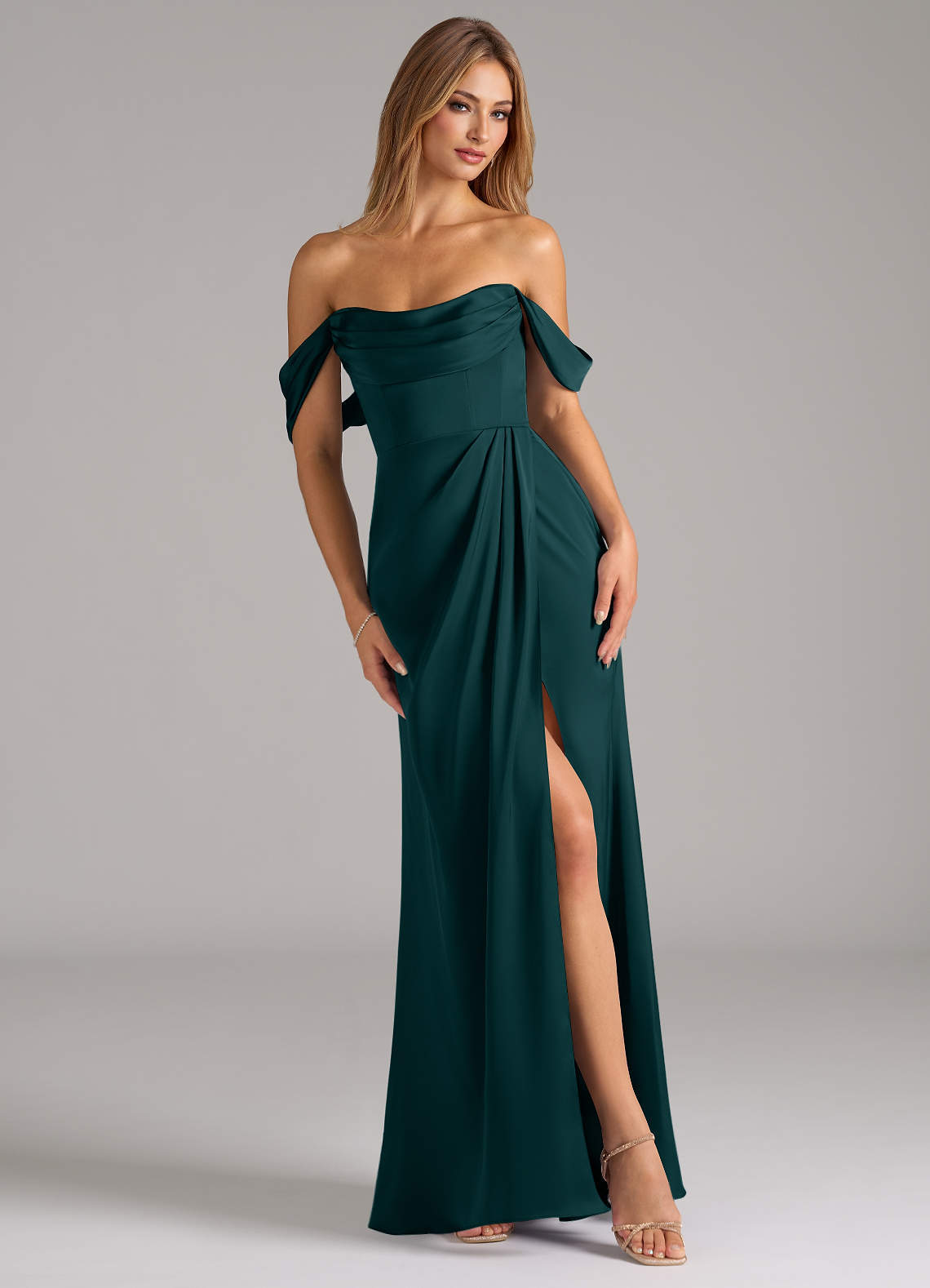 elyessen Johana Black Mermaid Off the Shoulder Stretch Satin Convertible Dress 2