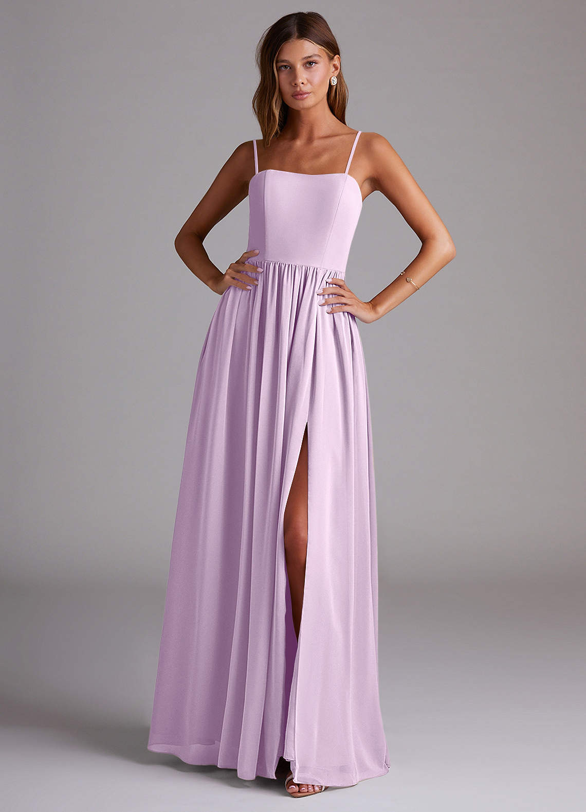 elyessen Calianna Dusty Blue A-Line Off the Shoulder Chiffon Convertible Dress 4