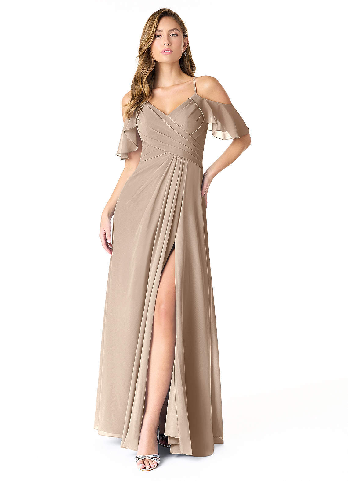 elyessen Dakota Dusty Sage A-Line V-Neck Pleated Chiffon Dress 6