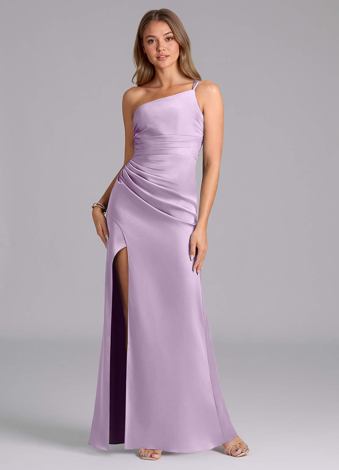 elyessen Eren Black Mermaid One Shoulder Stretch Satin Dress 4