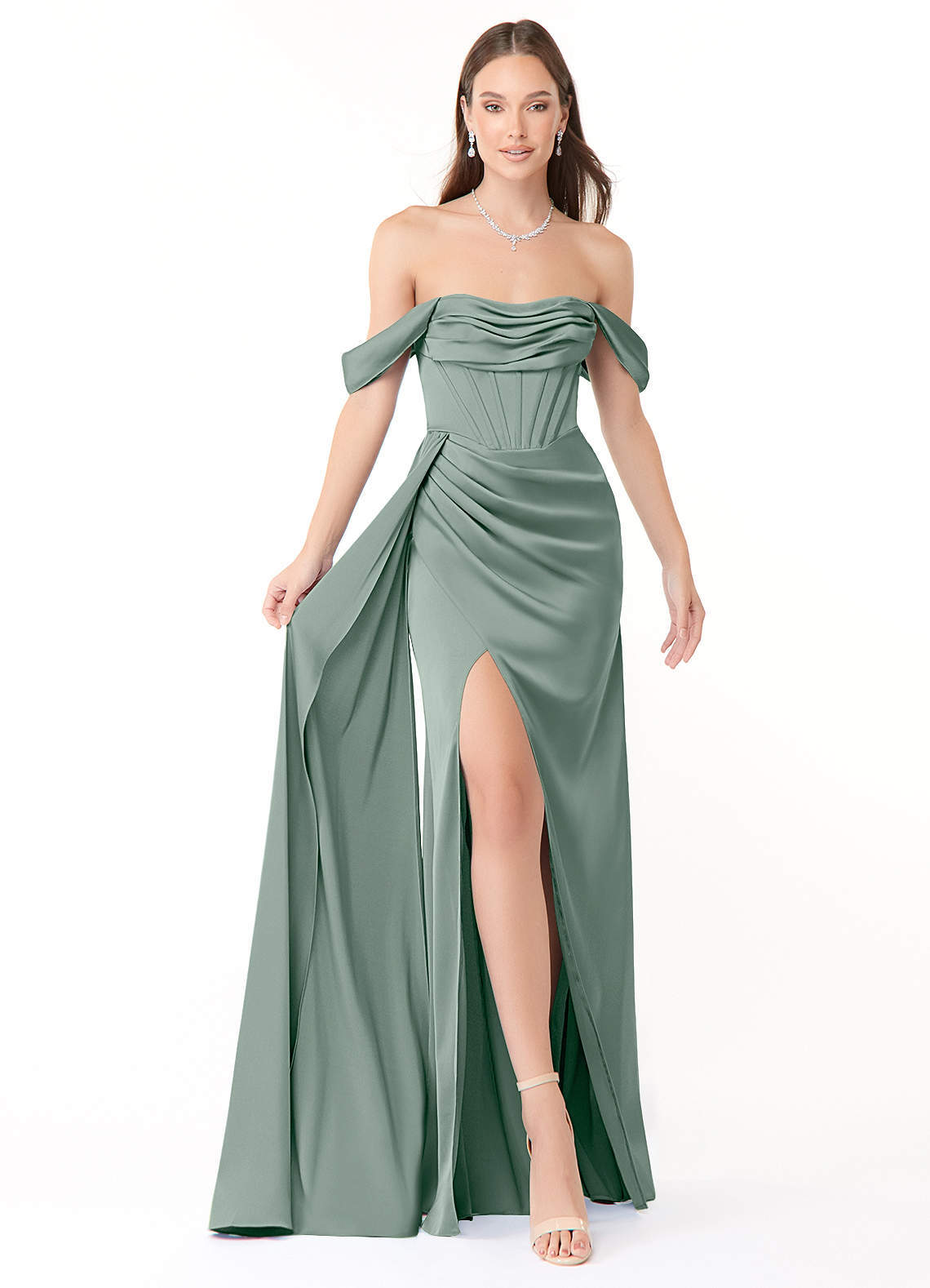 elyessen Amyra Black Mermaid Off the Shoulder Stretch Satin Convertible Dress 1