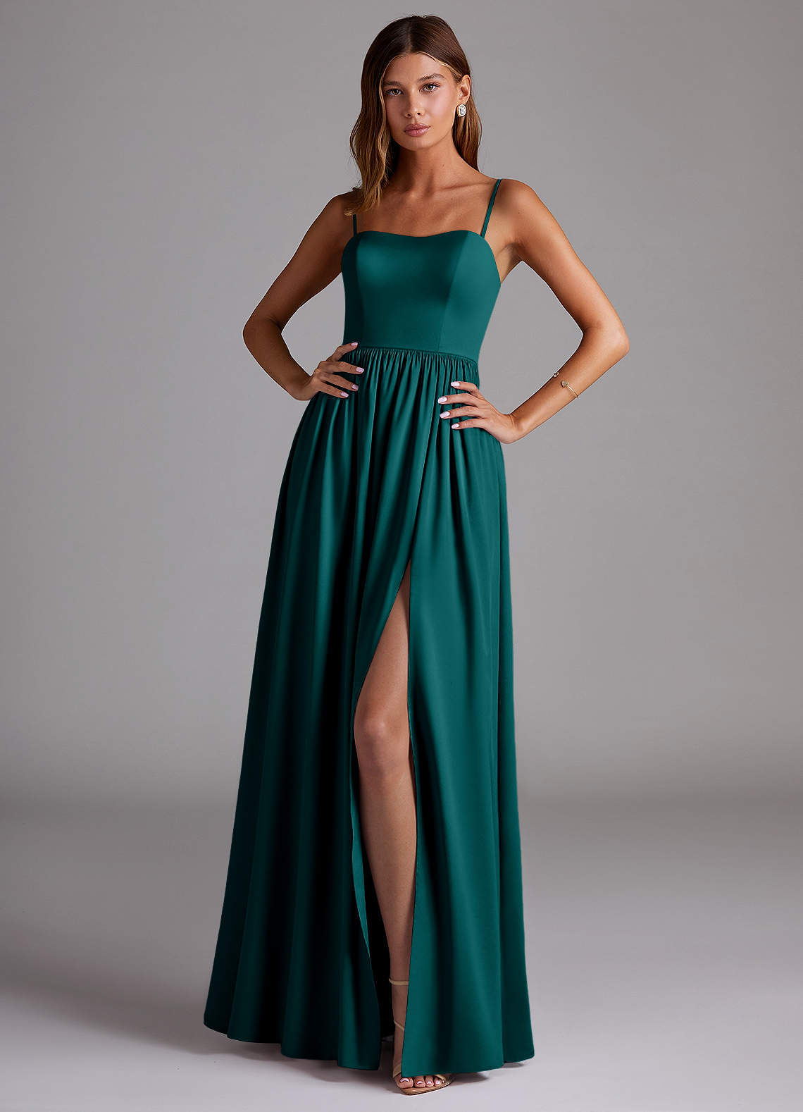 elyessen Calianna Black A-Line Off the Shoulder Stretch Satin Convertible Dress 2