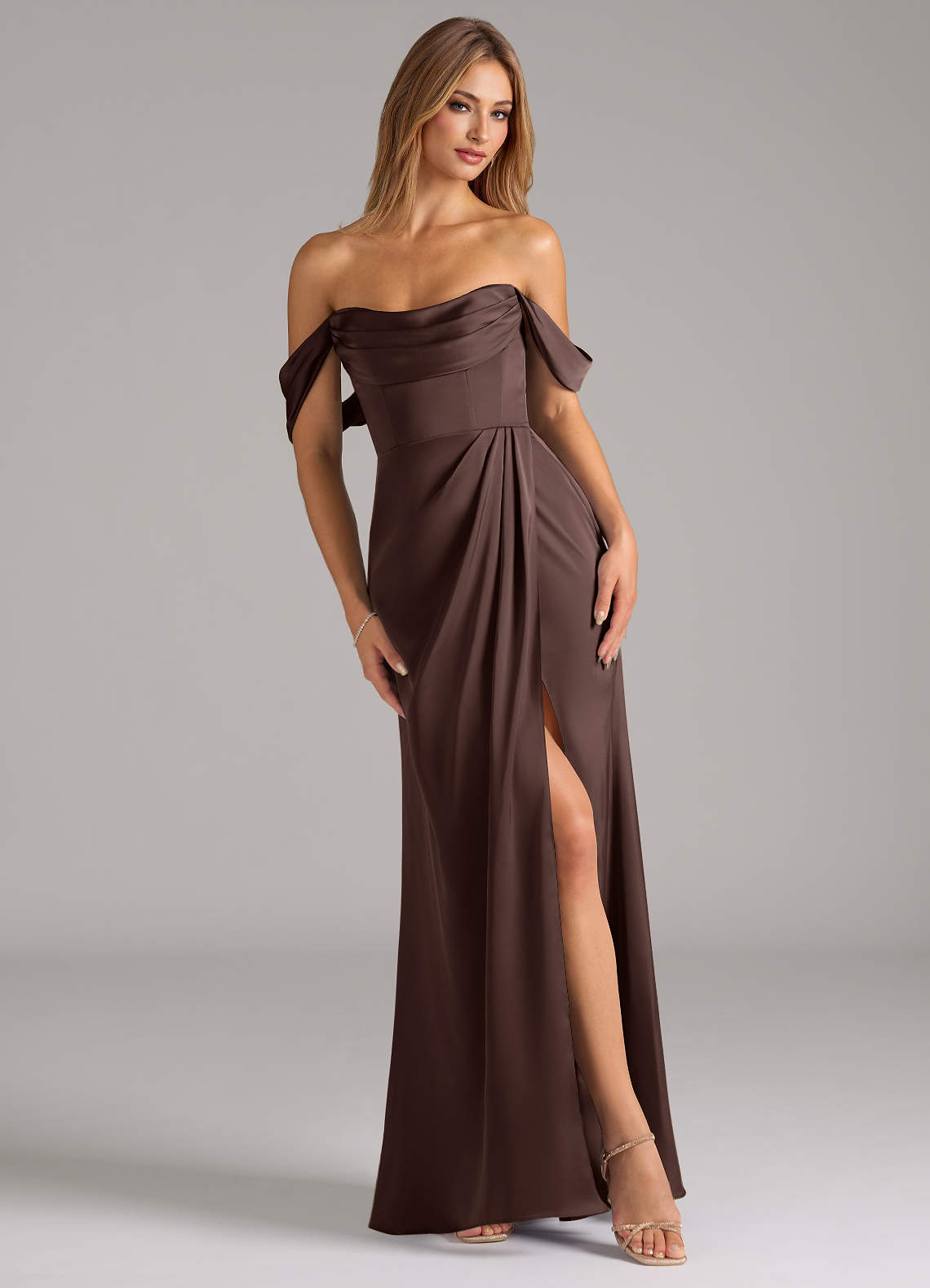 elyessen Johana Black Mermaid Off the Shoulder Stretch Satin Convertible Dress 8