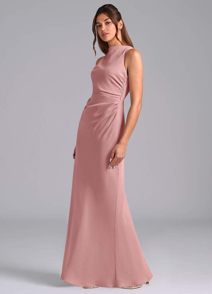 elyessen Evadne Sky Blue Sheath Pleated Chiffon Dress 4