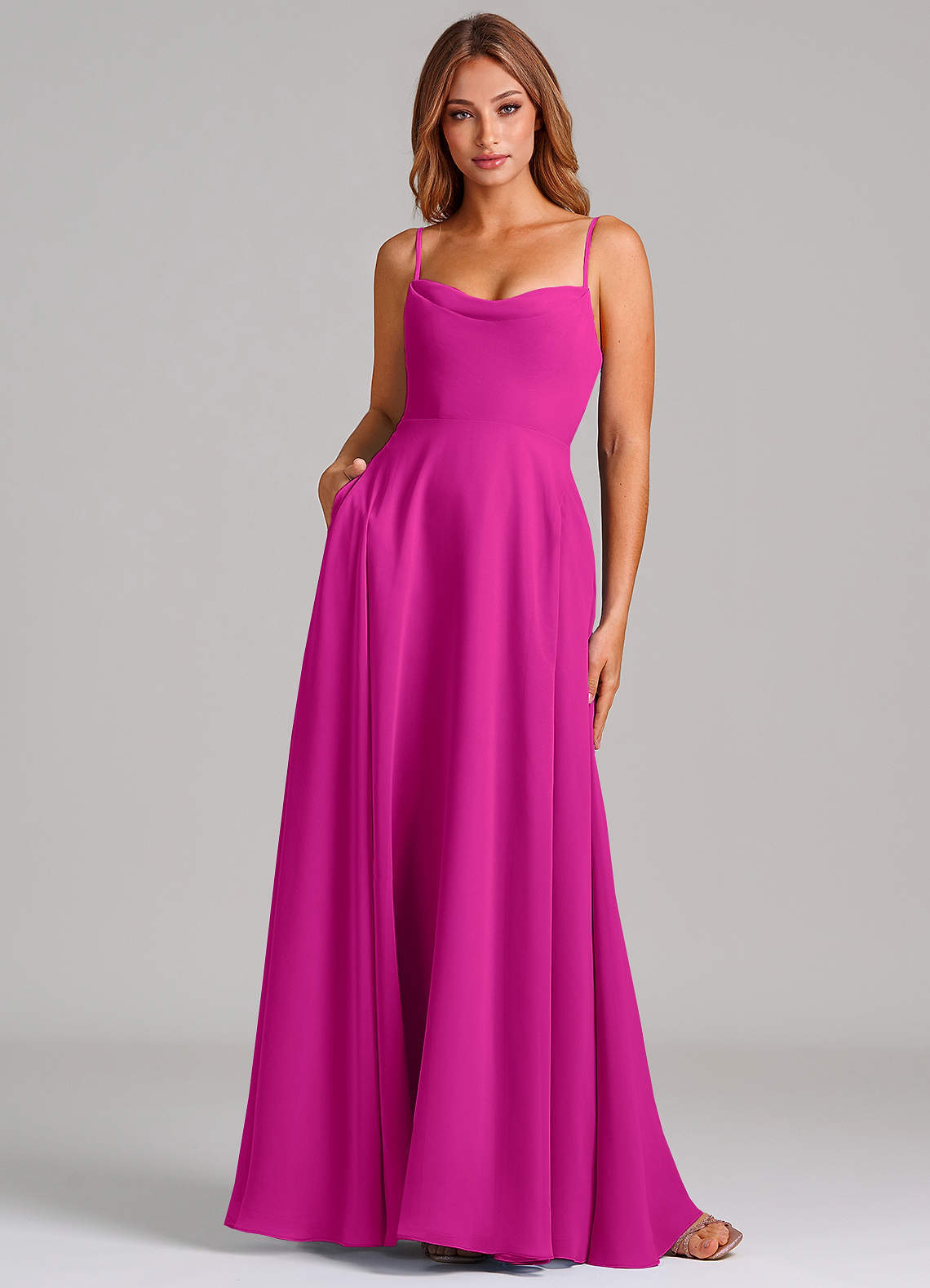 elyessen Elle Dusty Sage A-Line Pleated Chiffon Dress 4