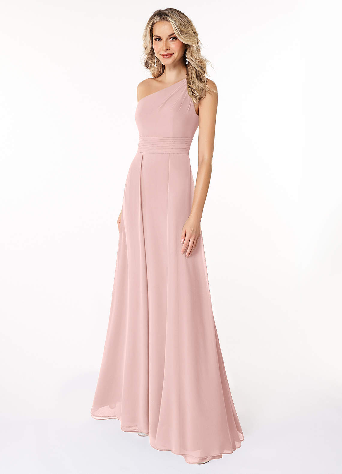 elyessen Dallas Black A-Line One Shoulder Chiffon Dress 4