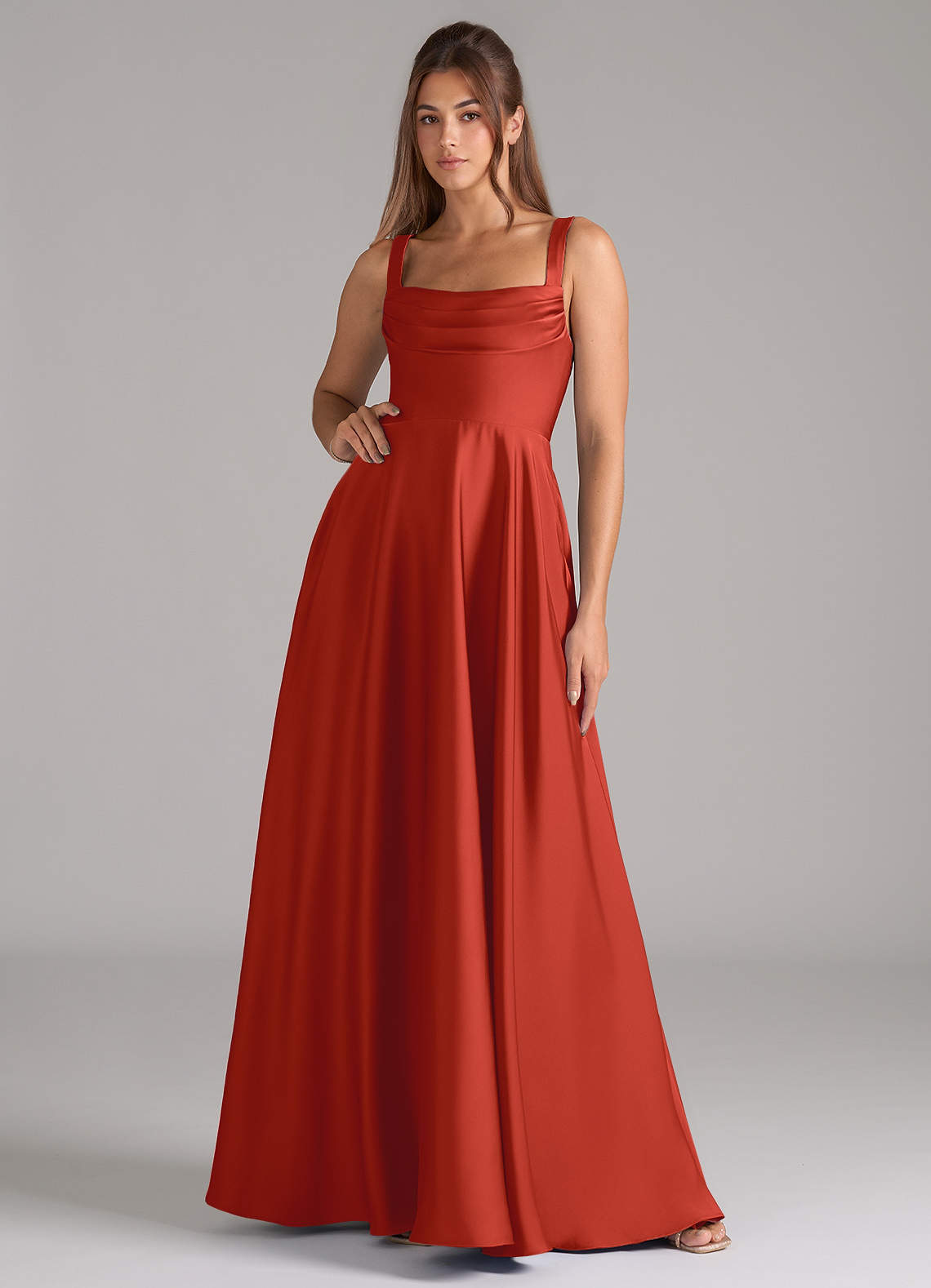 elyessen Shaude Black A-Line Pleated Stretch Satin Dress 5
