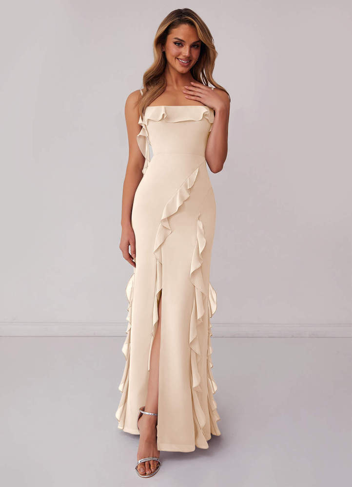 Sky Blue Sheath Bow Chiffon Dress Sky Blue 6