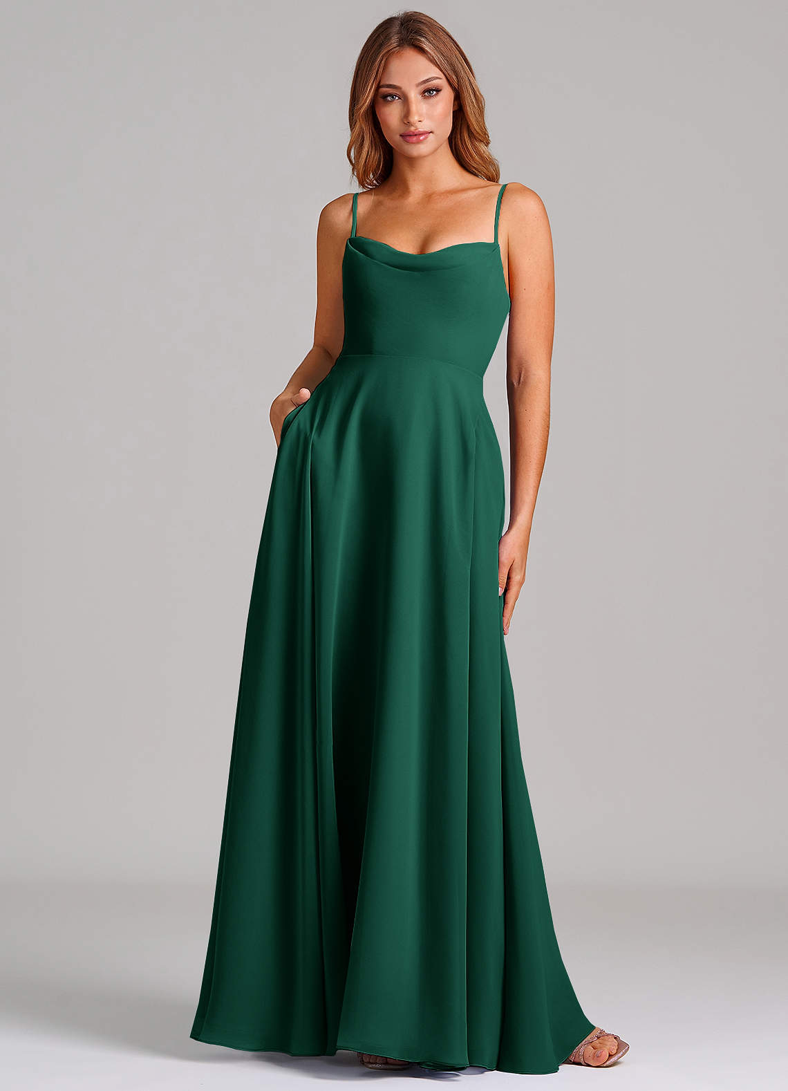 elyessen Elle Dusty Sage A-Line Pleated Chiffon Dress 2