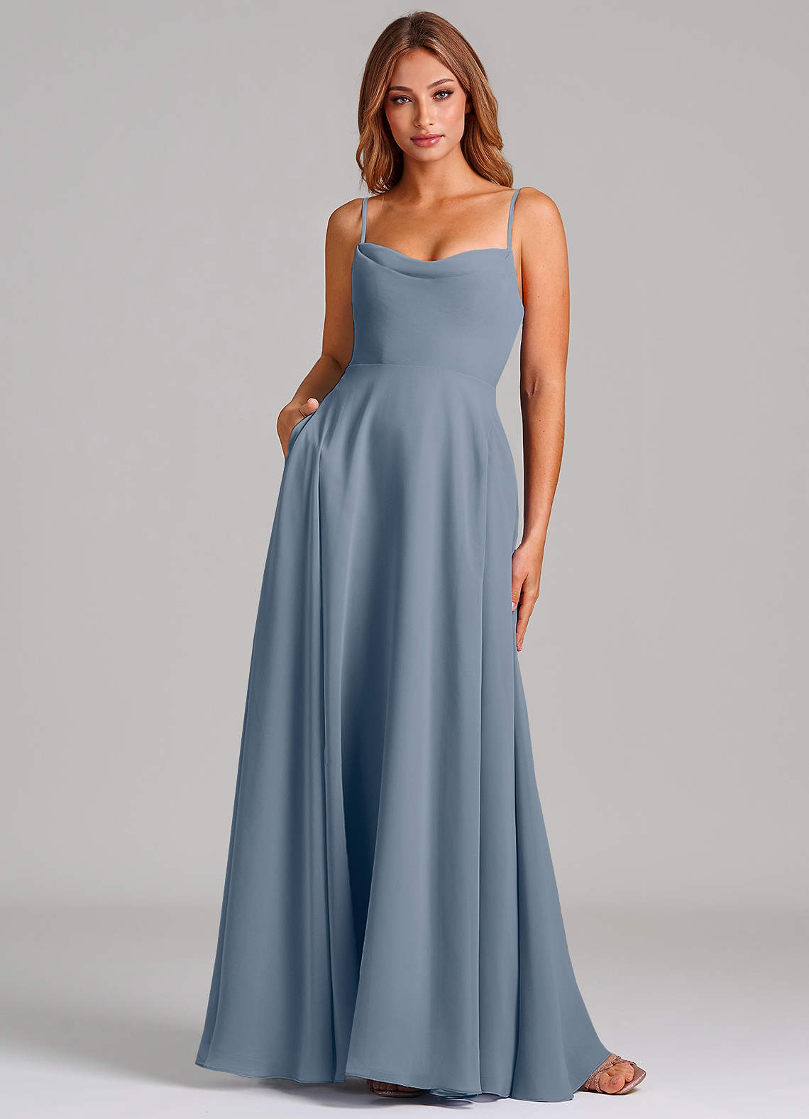 elyessen Elle Dusty Sage A-Line Pleated Chiffon Dress 3