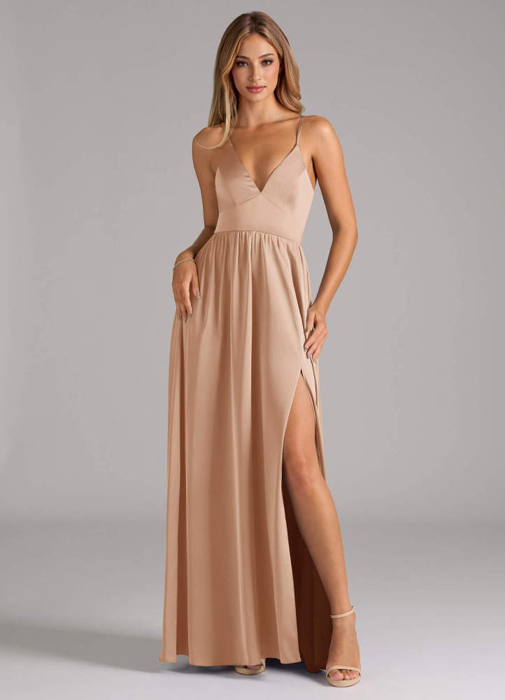 elyessen Aaida Dusty Sage A-Line Corset Stretch Satin Dress 4