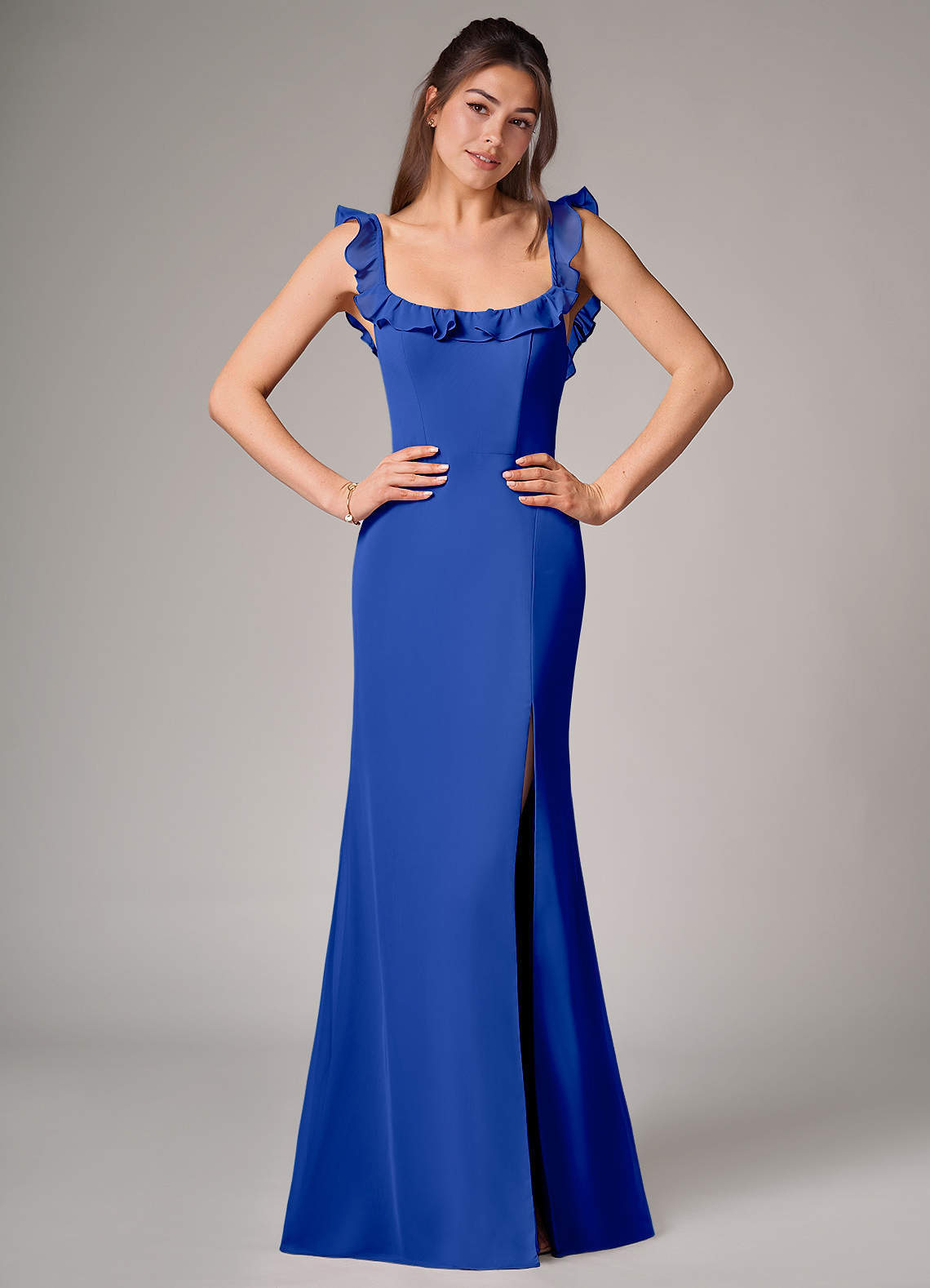 elyessen Callie Sky Blue Mermaid Side Slit Chiffon Convertible Dress 3
