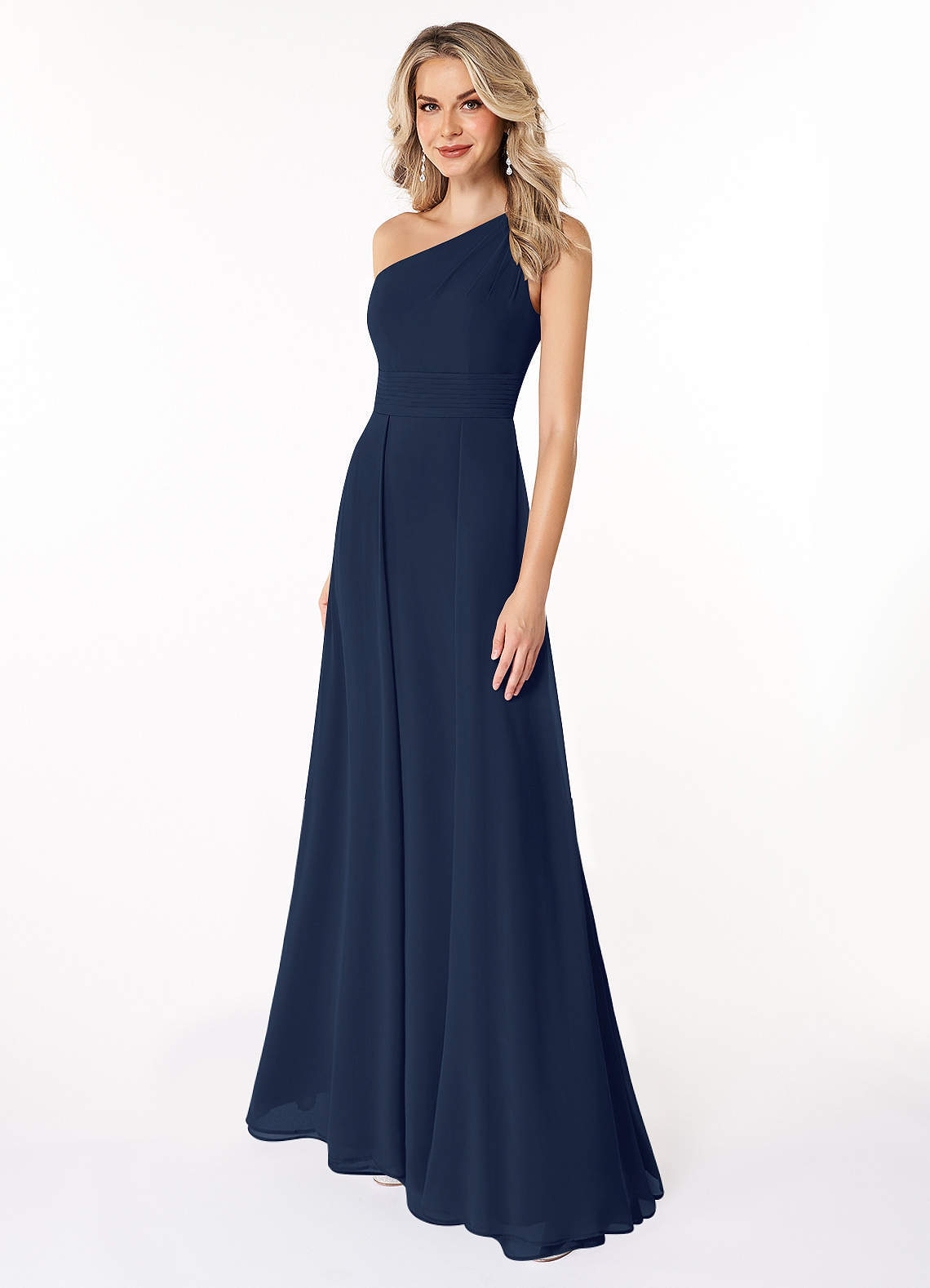 elyessen Dallas Black A-Line One Shoulder Chiffon Dress 3
