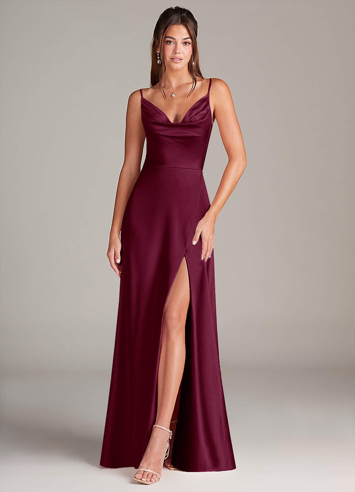 elyessen Sarella Black A-Line Pleated Stretch Satin Dress 5