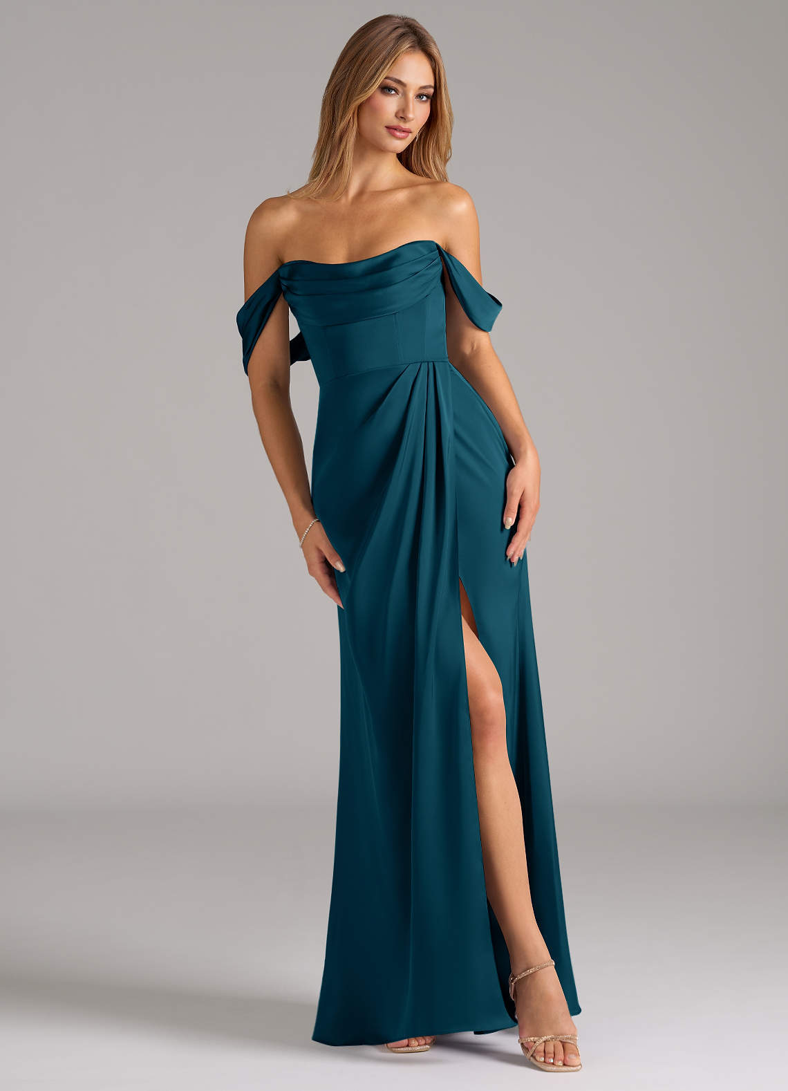 elyessen Johana Black Mermaid Off the Shoulder Stretch Satin Convertible Dress 3
