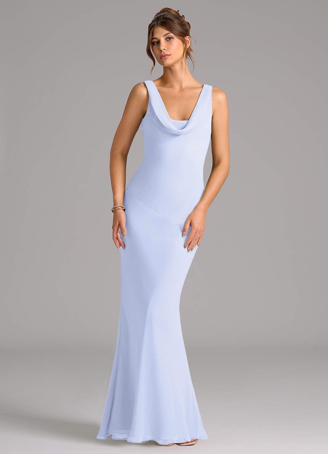 elyessen Rylina Sky Blue Mermaid Pleated Chiffon Dress 4
