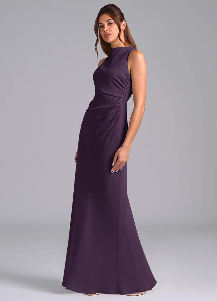 elyessen Evadne Sky Blue Sheath Pleated Chiffon Dress 5