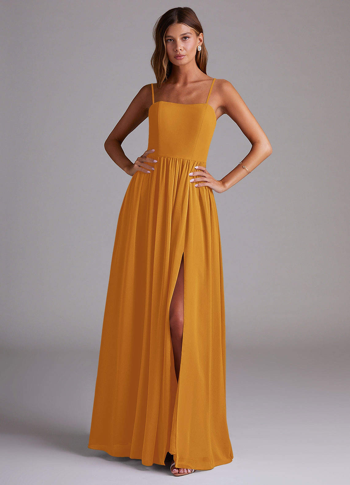 elyessen Calianna Dusty Blue A-Line Off the Shoulder Chiffon Convertible Dress 7