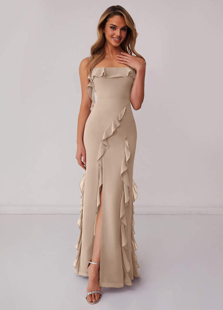 Sky Blue Sheath Bow Chiffon Dress Sky Blue 6
