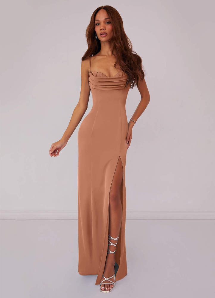 Black Mermaid Corset Stretch Satin Dress black 4
