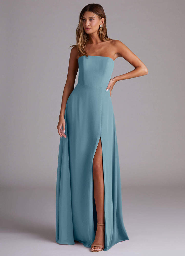 elyessen Wren Black A-Line Side Slit Chiffon Convertible Dress 8