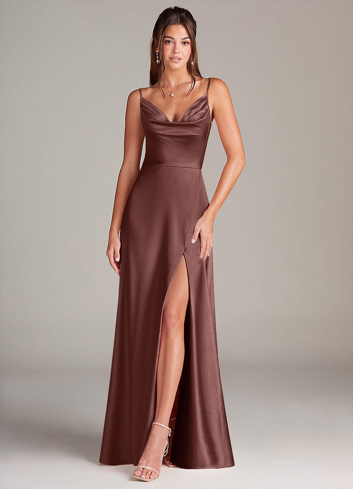elyessen Sarella Black A-Line Pleated Stretch Satin Dress 7