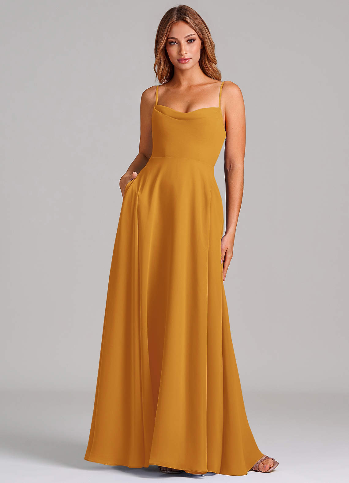 elyessen Elle Dusty Sage A-Line Pleated Chiffon Dress 6