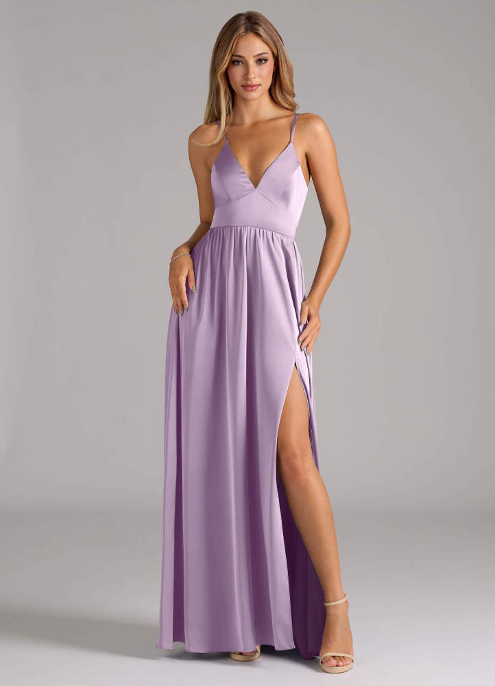 elyessen Aaida Dusty Sage A-Line Corset Stretch Satin Dress 4