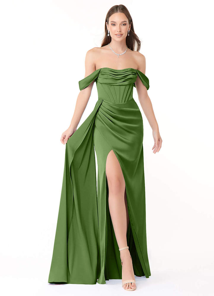 elyessen Amyra Black Mermaid Off the Shoulder Stretch Satin Convertible Dress 1
