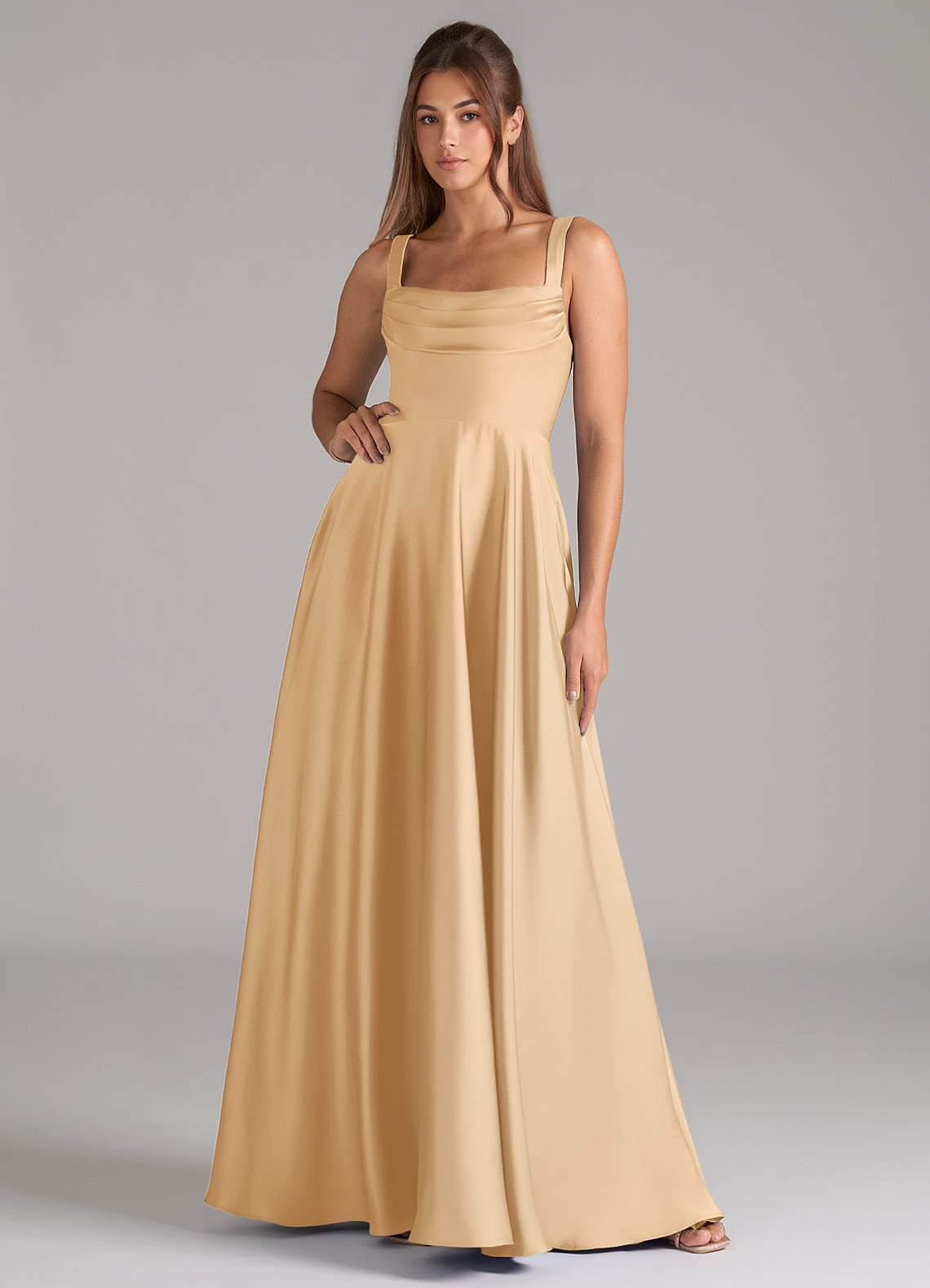 elyessen Shaude Black A-Line Pleated Stretch Satin Dress 7