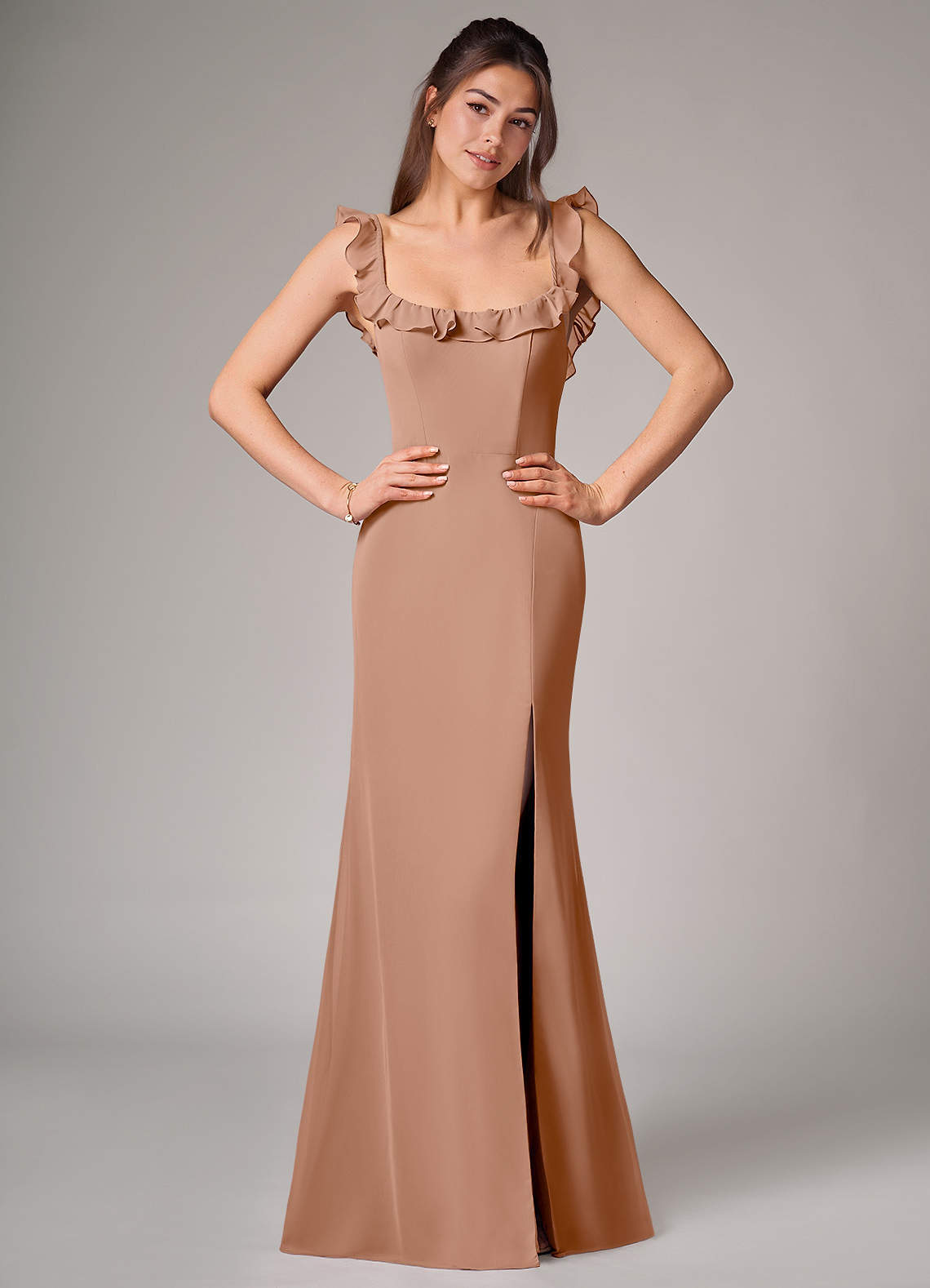 elyessen Callie Sky Blue Mermaid Side Slit Chiffon Convertible Dress 8