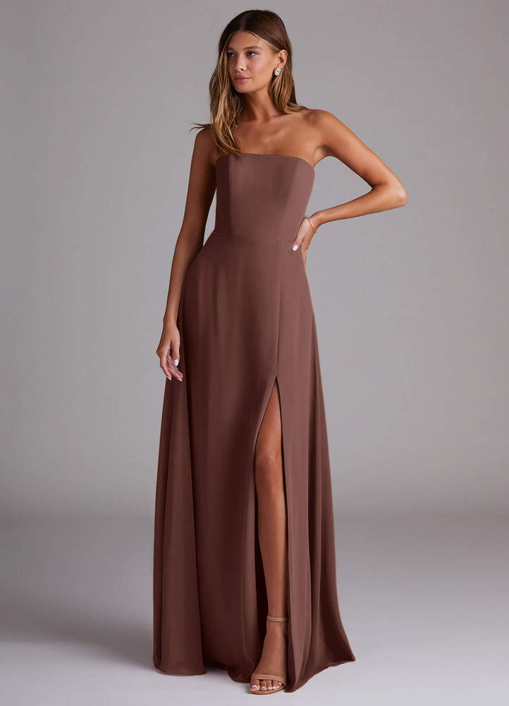 elyessen Wren Black A-Line Side Slit Chiffon Convertible Dress 8