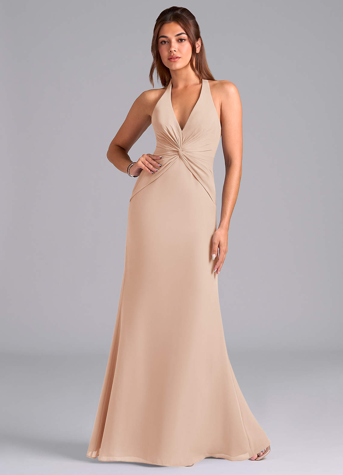 elyessen Valerie Sky Blue Mermaid Pleated Chiffon Dress 4