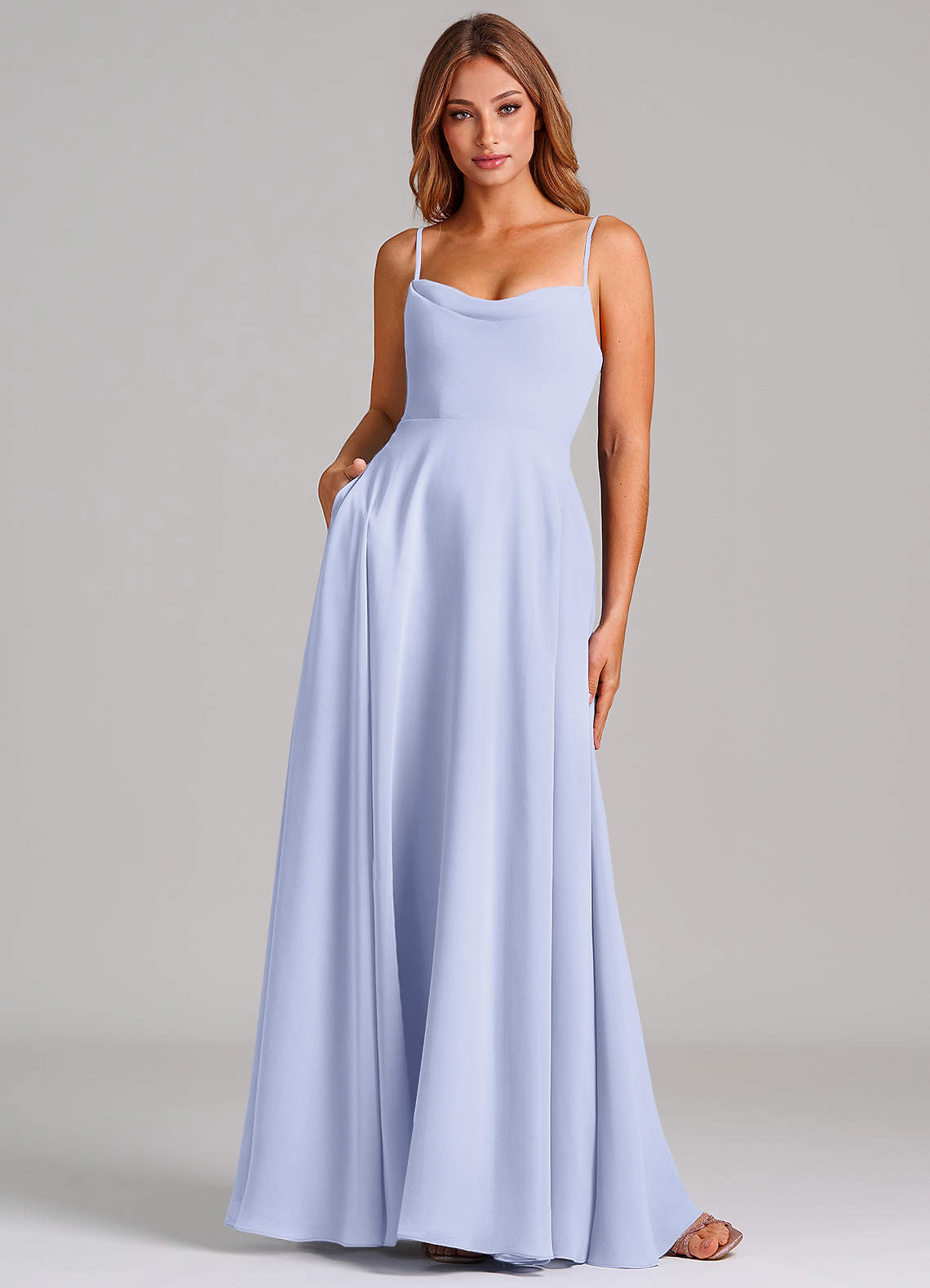 elyessen Elle Dusty Sage A-Line Pleated Chiffon Dress 4