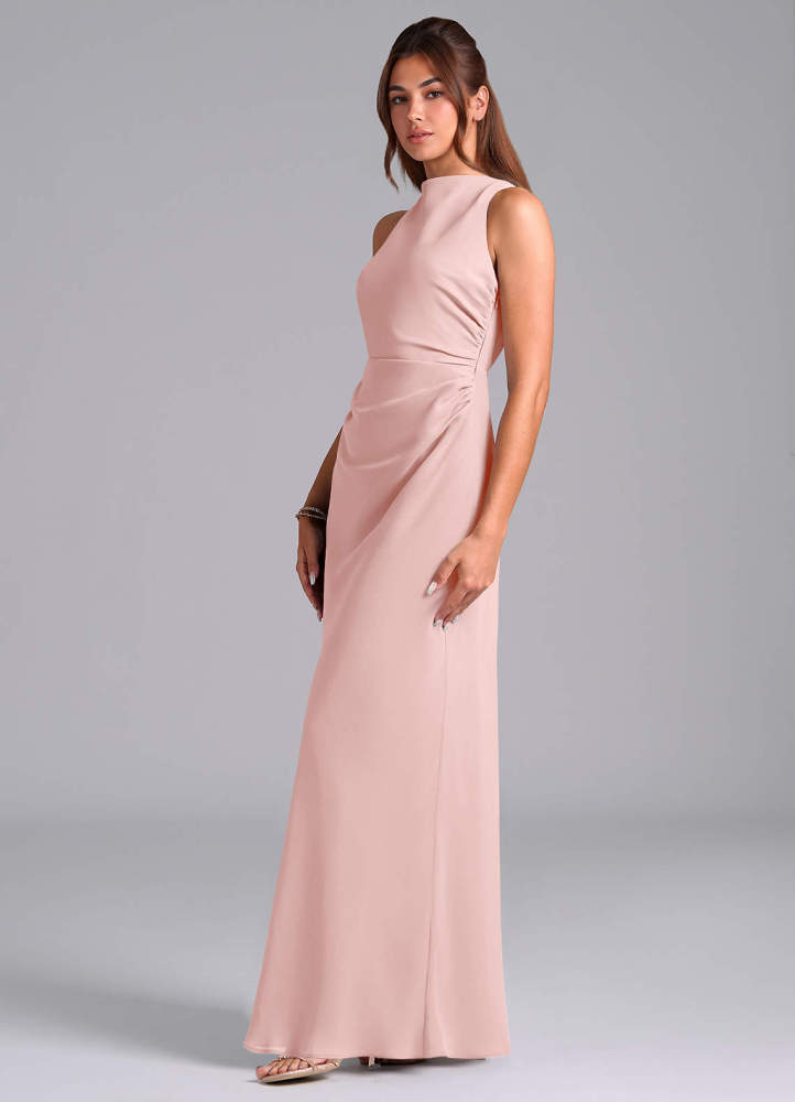 elyessen Evadne Sky Blue Sheath Pleated Chiffon Dress 4