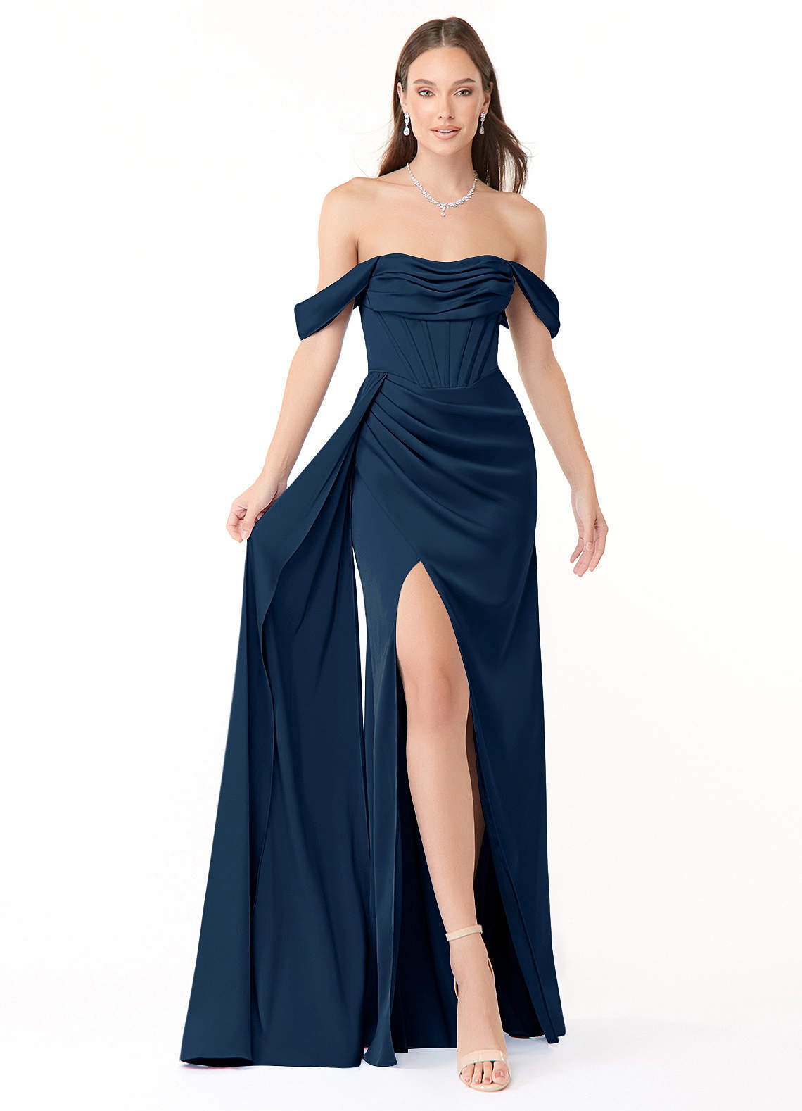 elyessen Amyra Black Mermaid Off the Shoulder Stretch Satin Convertible Dress 3