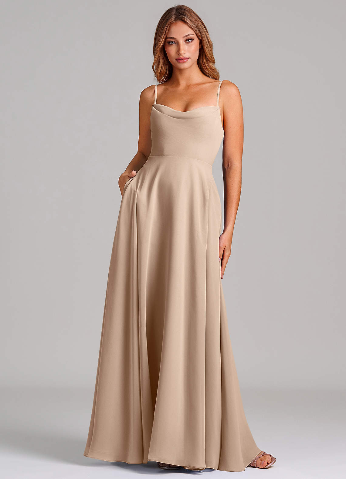 elyessen Elle Dusty Sage A-Line Pleated Chiffon Dress 7